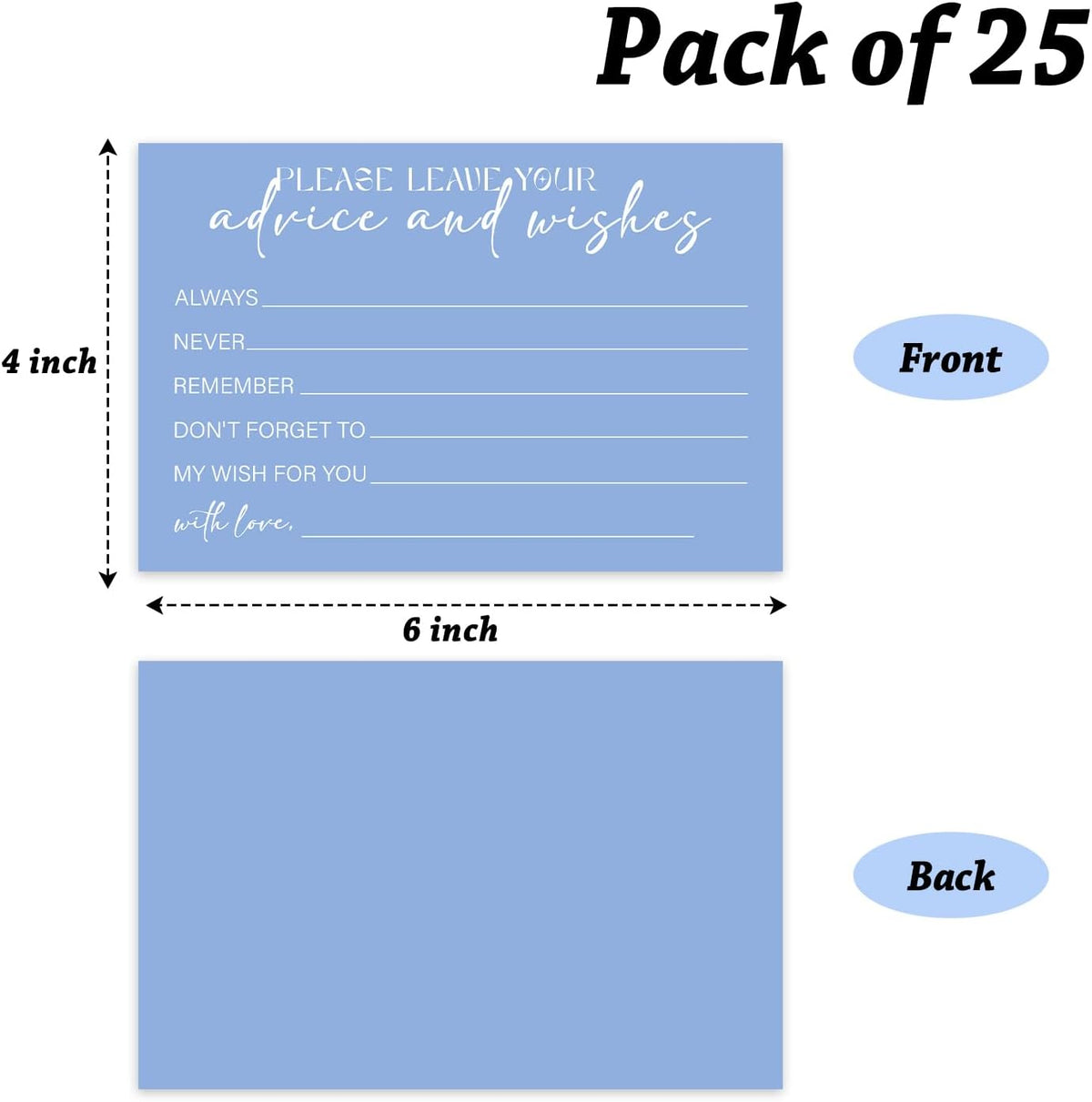 Advice and Wishes For the Mr and Mrs, Blue Advice Cards for Bridal Shower, Well Wishes for Wedding