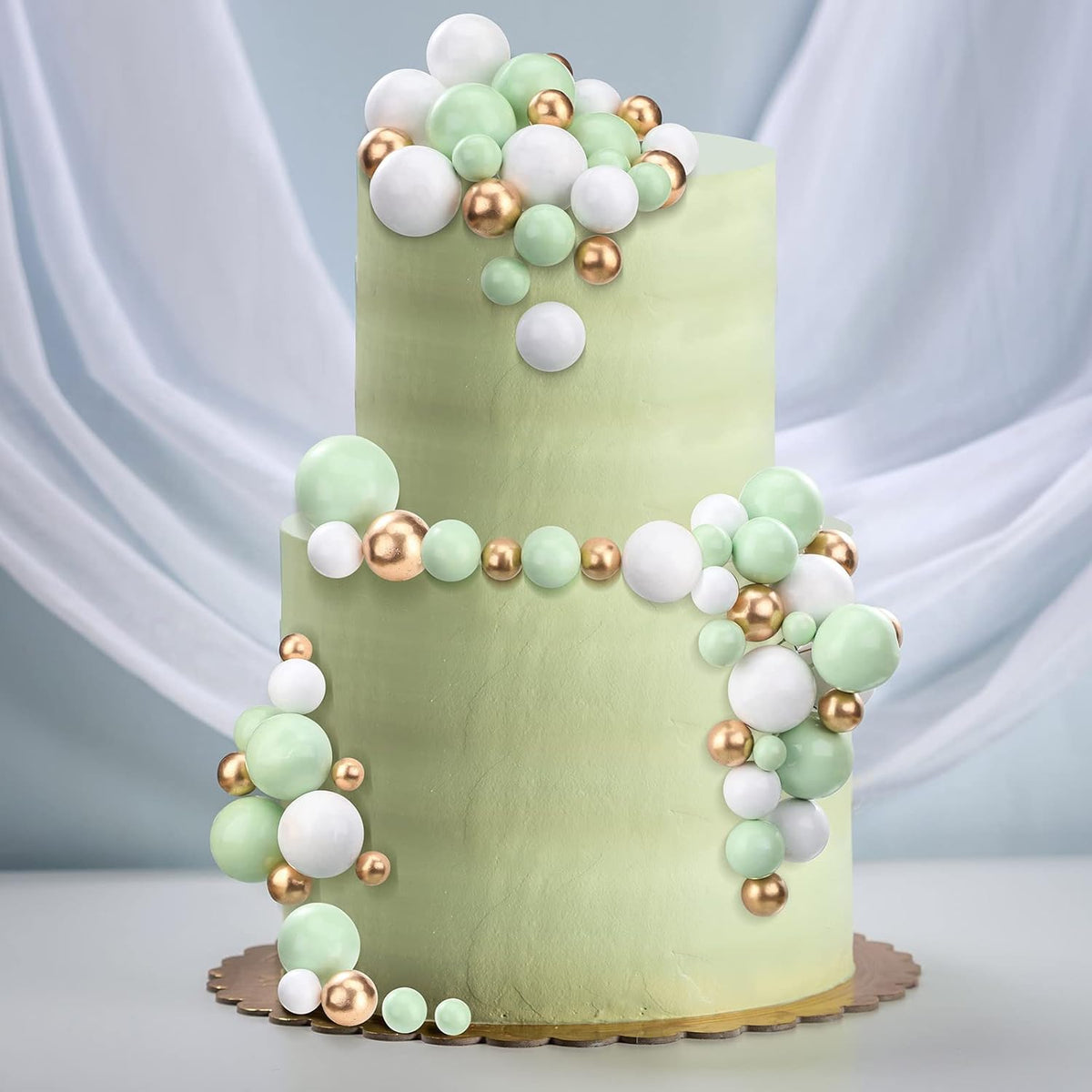 108 Pcs Balls Cake Topper DIY Cupcake Insert Foam Balloons for Cake Baking Wedding Anniversary
