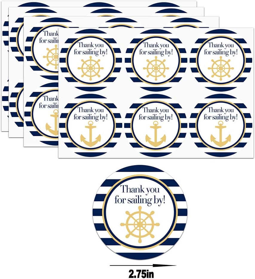 SamPartyShop Nautical Goodie Bags - 24 Pcs Nautical Party Favors Candy Bags with Stickers, Nautical