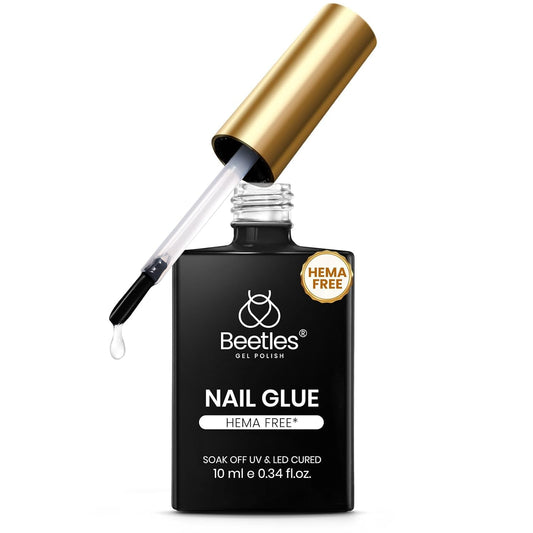 Beetles Hema-Free Nail Glue Gel - 10ml Super Strong Brush U V Nail Glue for Acrylic and Clear Press