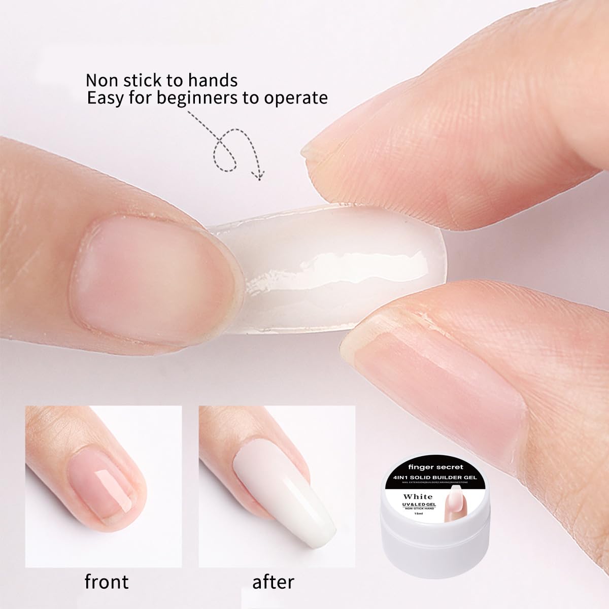 Solid Builder Gel for Nails Hard Gel 3D White Nude Pink Clear Colors for Nail Extension DIY Nail