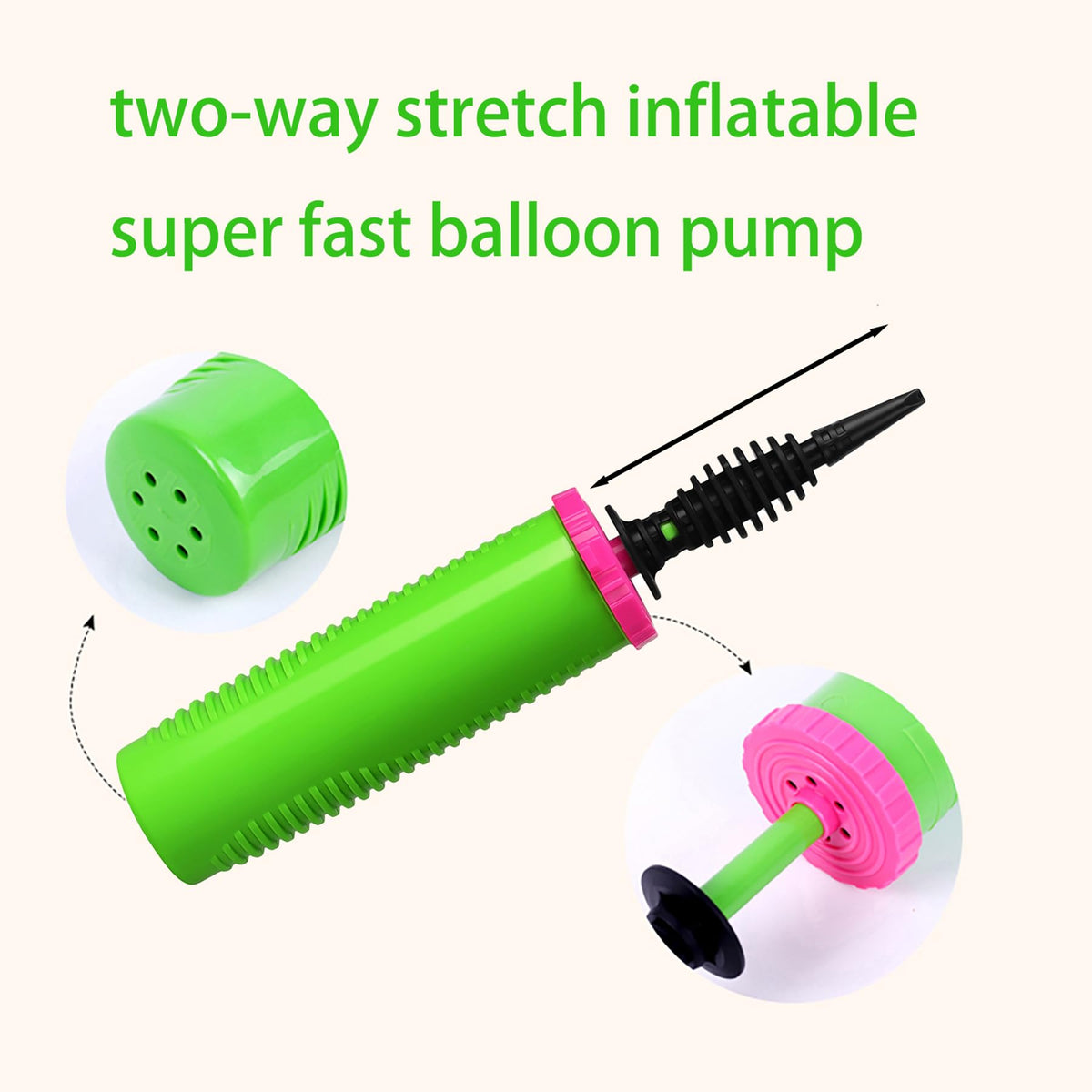 ouyili Balloon Pump Hand Two-Way Dual Action inflate 2Pack and Balloon Tying Tool in One, Handheld