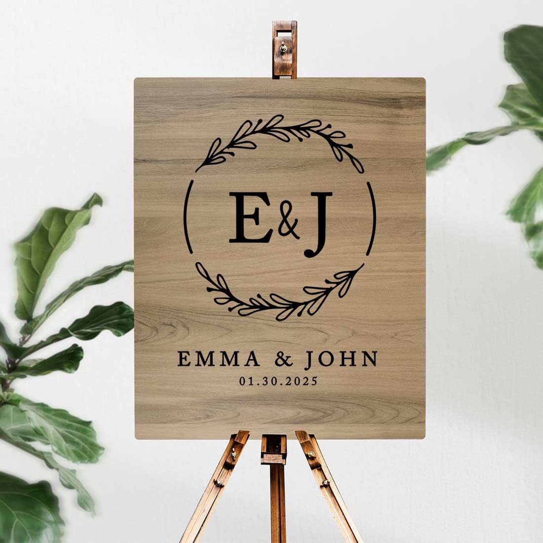 Andaz Press Large Wooden Welcome Sign for Wedding Rustic Welcome Sign 16" x 20" Custom Monogram &