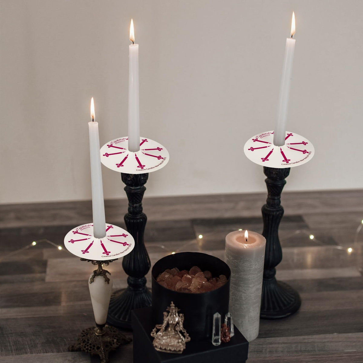 400 Pack White Taper Candles with Drip Guards & Paper Holders - 5 Inch Odorless Religious Candles