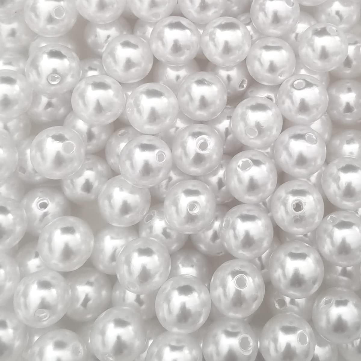 100Pcs 16mm White Pearl Beads for Cratfs,Big Size Loose Pearl Beads with Hole Faux Pearls Round