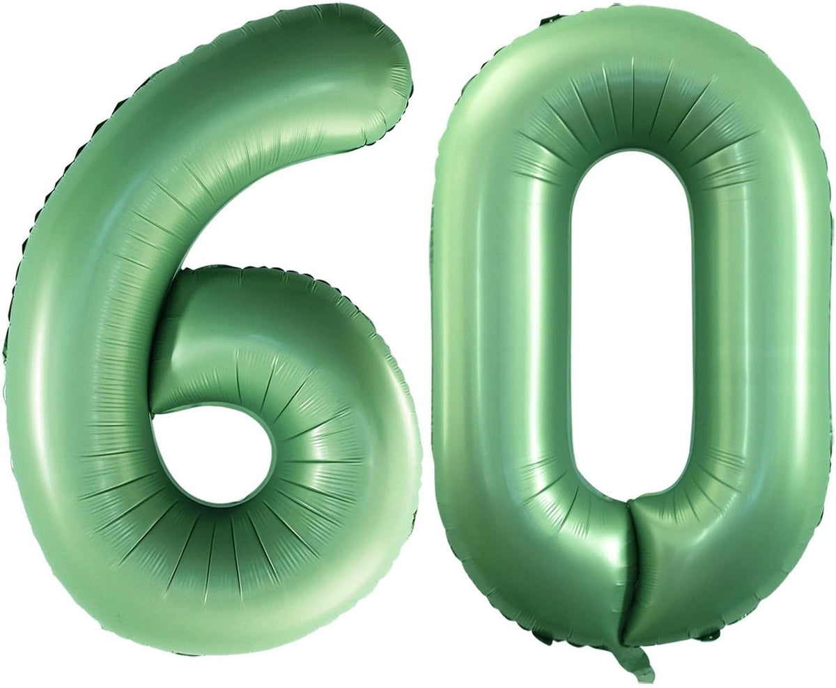 GOER Number 60 Balloons for 60th Birthday Party Decorations,42 Inch Jumbo Foil Helium Balloons for