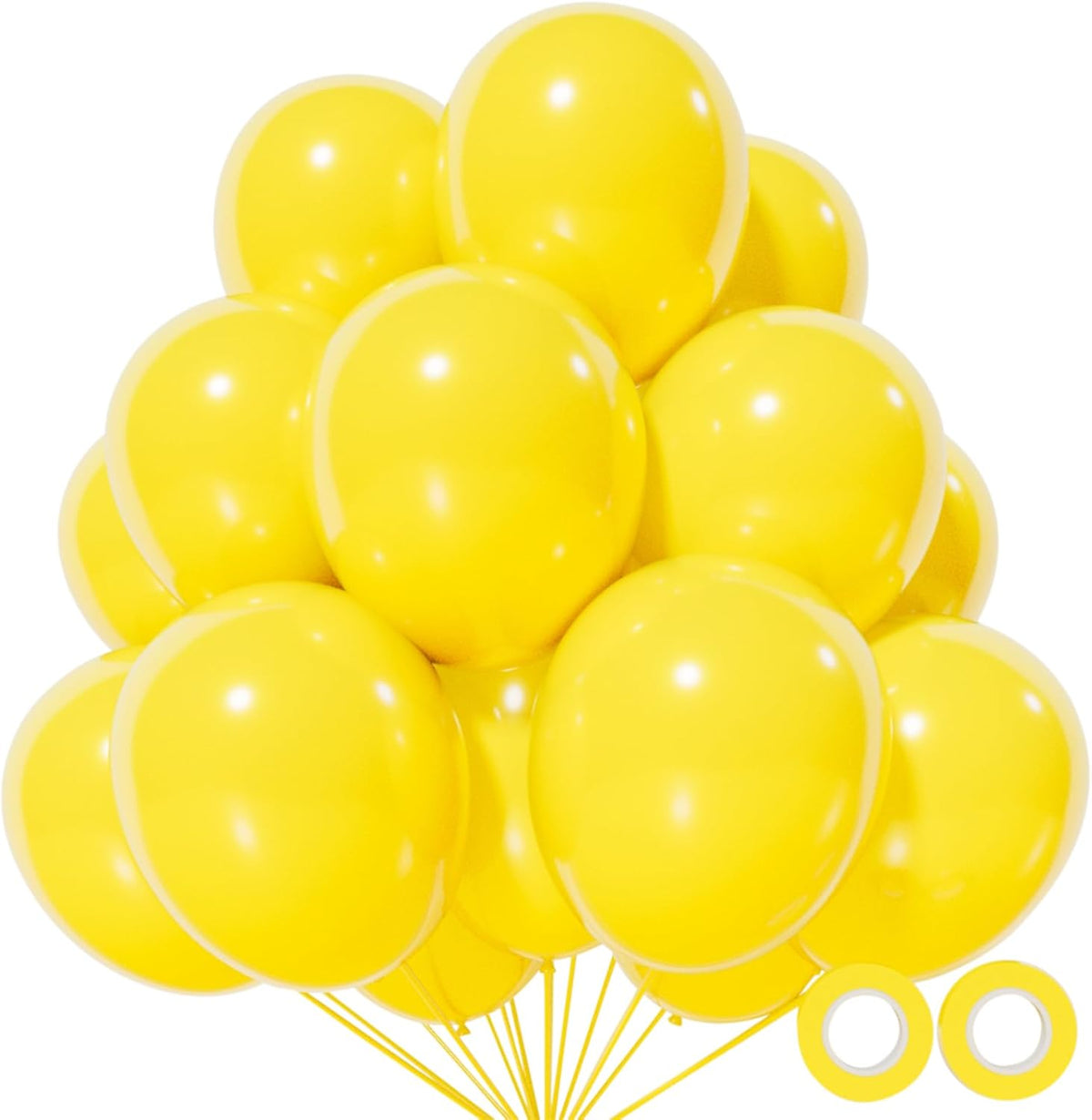110pcs Yellow Balloons 12 Inch,Yellow Latex Balloons for Birthday Party Baby Shower Wedding(with 2