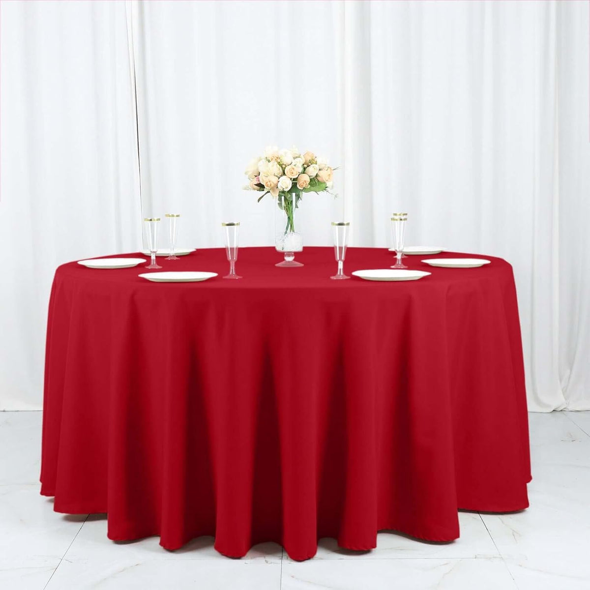 Efavormart Round Tablecloth, 120 Inch Stain & Wrinkle Resistant Washable Table Cloth, Decorative