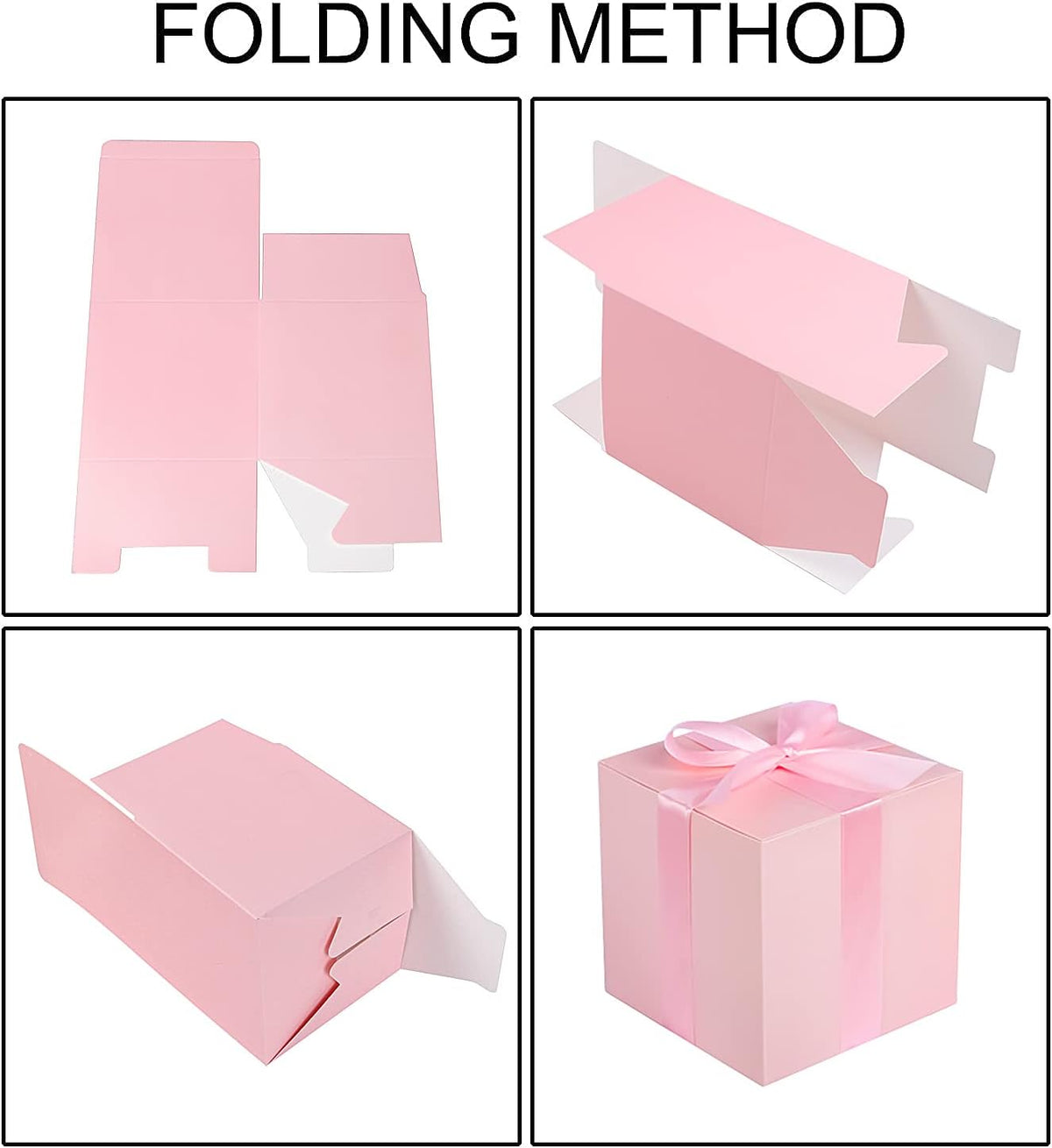 COTOPHER Small Gift Boxes 25 Pack 6x6x6 inches Pink Gift Boxes with Lids for Gifts, Crafting