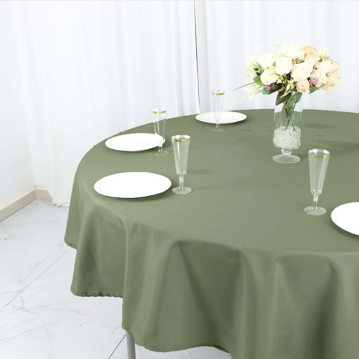 Efavormart Round Tablecloth, 90 Inch Stain & Wrinkle Resistant Washable Table Cloth, Decorative