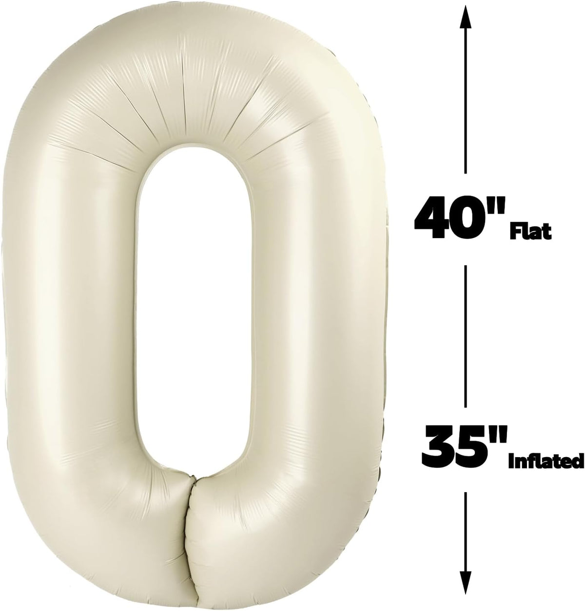 Cream White 40 Inch 0 Number Balloons, 0 Decorations for 10 20 30 40 50 60 70 80 90 100Birthday