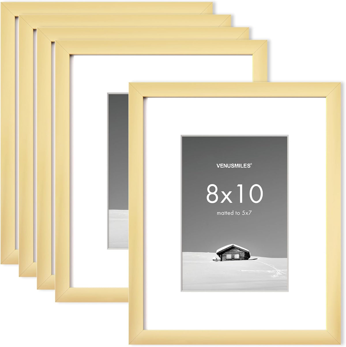 8x10 inch Picture Frame, 8x10 Photo Frames with 5x7 Removable Mat - High Definition Plexiglass