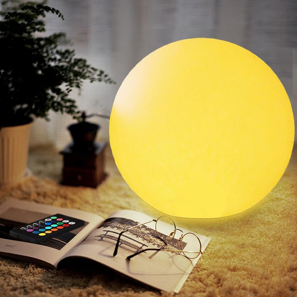 10-in Glowing LED Ball Light, Dimmable 16 RGB Color 4 Mode Glowing Orb Lights w/Remote