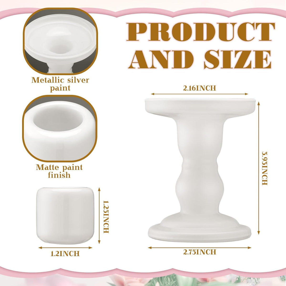 Irenare Unity Candles with Holder for Wedding Ceremony Wedding Decortions Accessories Glass Candle