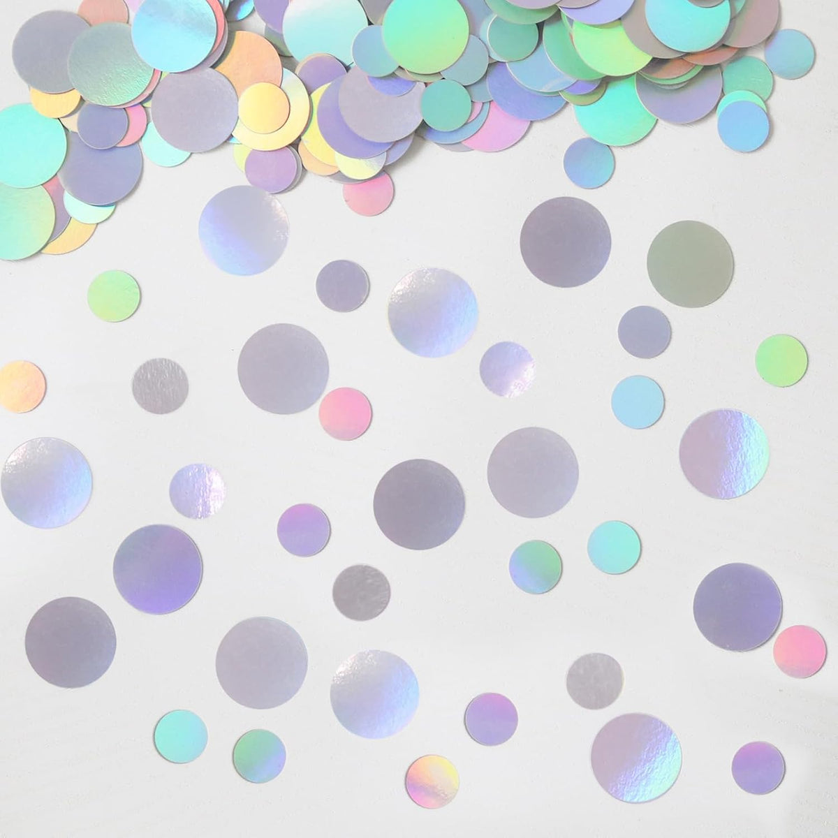 400PC Circle Dots Iridescent Confetti for Birthday Decorations Round Table Scatter for Wedding Baby