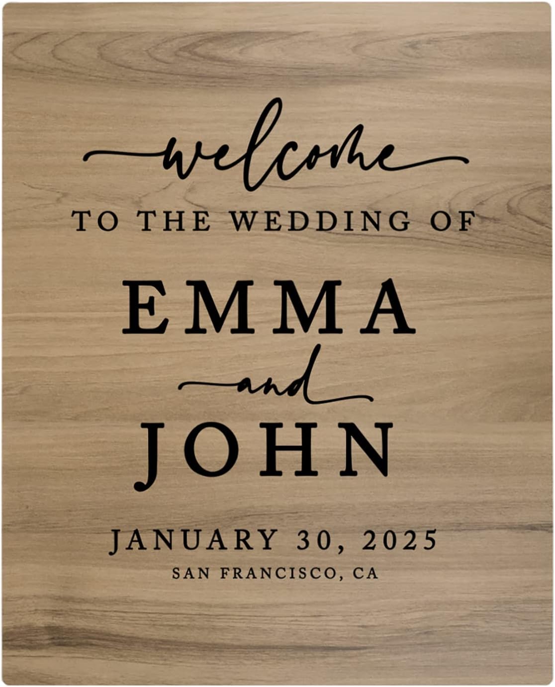 Andaz Press Large Wooden Welcome Sign for Wedding Rustic Welcome Sign 16" x 20" Custom Names Date &
