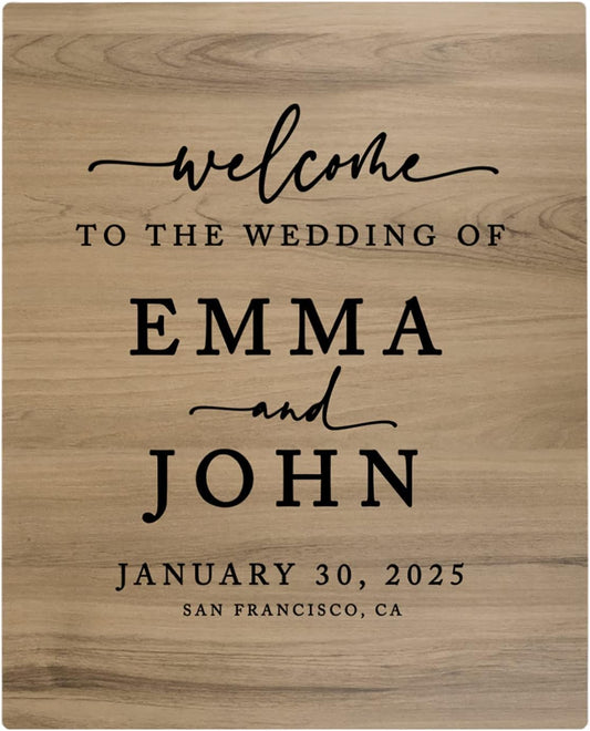 Andaz Press Large Wooden Welcome Sign for Wedding Rustic Welcome Sign 16" x 20" Custom Names Date &
