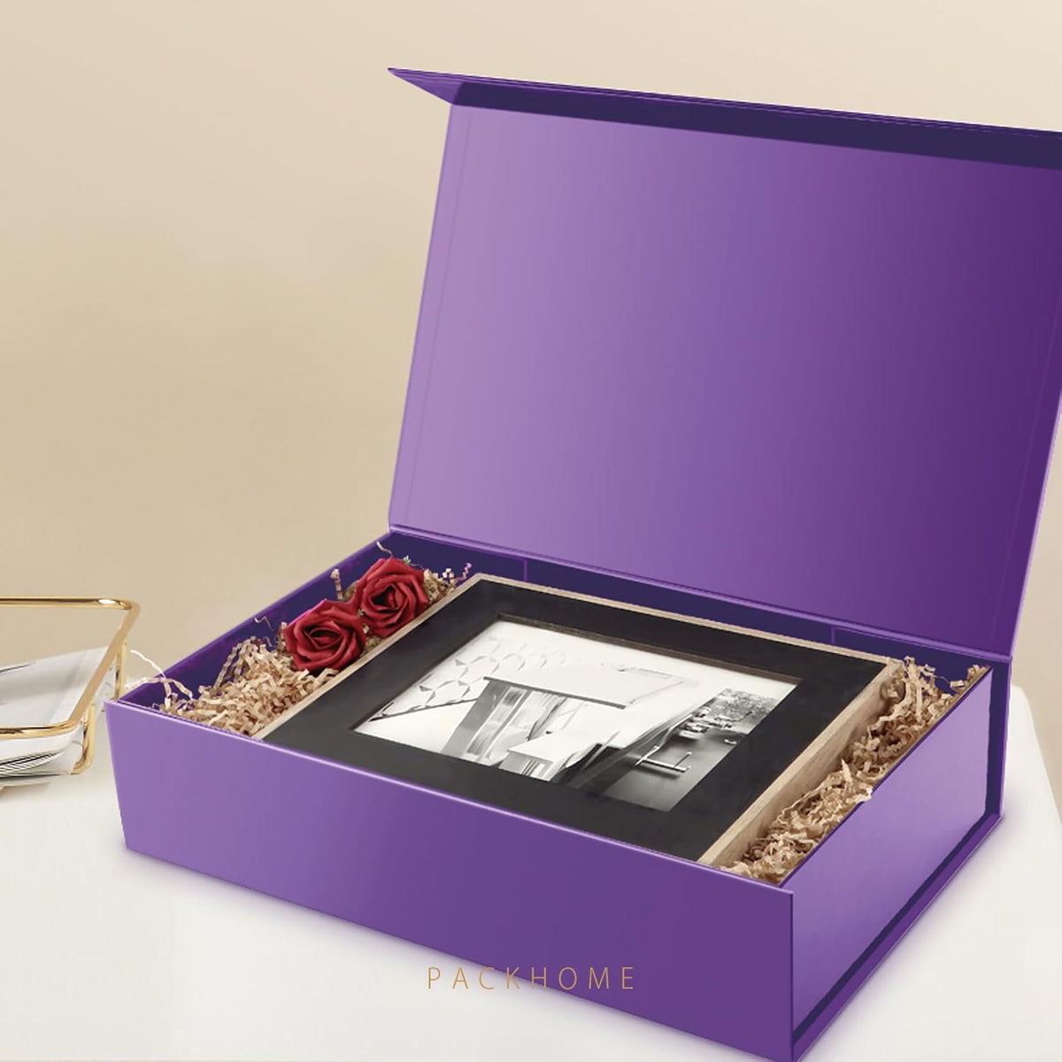 PACKHOME 6 Extra Large Gift Boxes 17.5x11.3x4.3 Inches, Sturdy Shirt Boxes with Magnetic Lids for