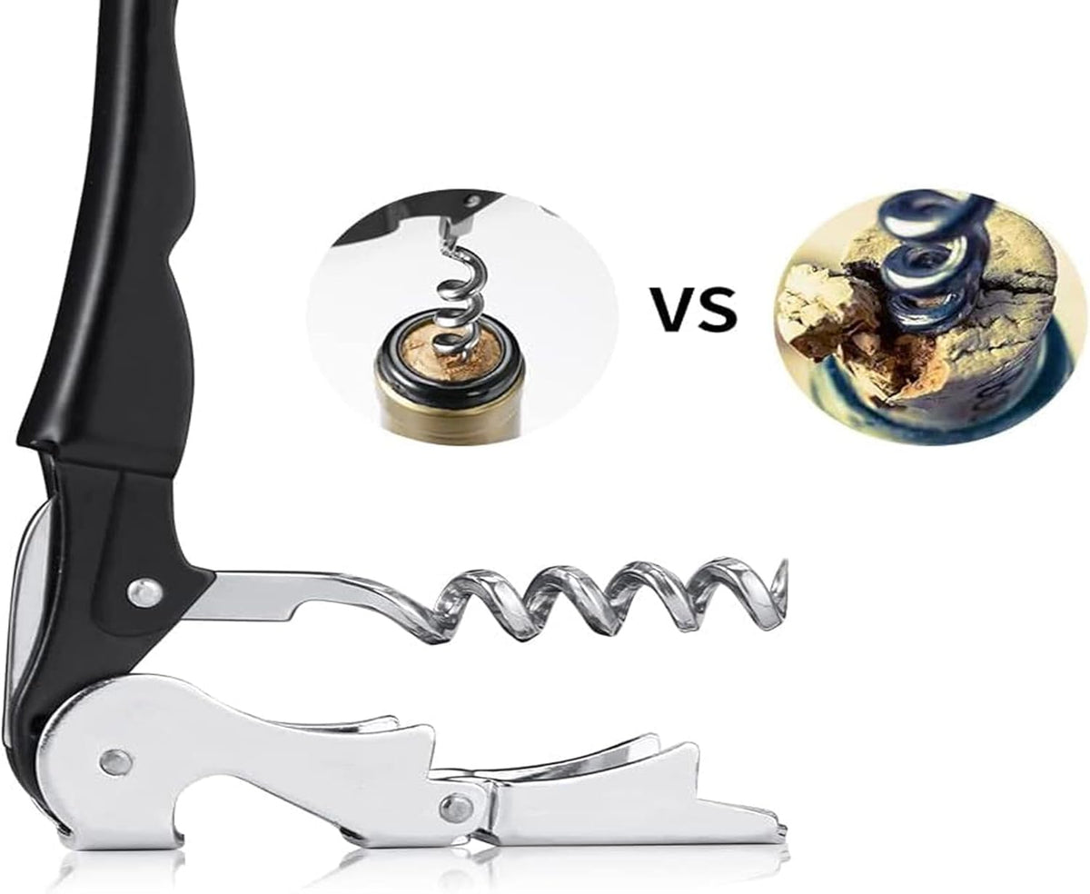 Professional Waiter Corkscrew Wine Openers Set, Heavy Duty Stainless Steel Hinges Wine Key for