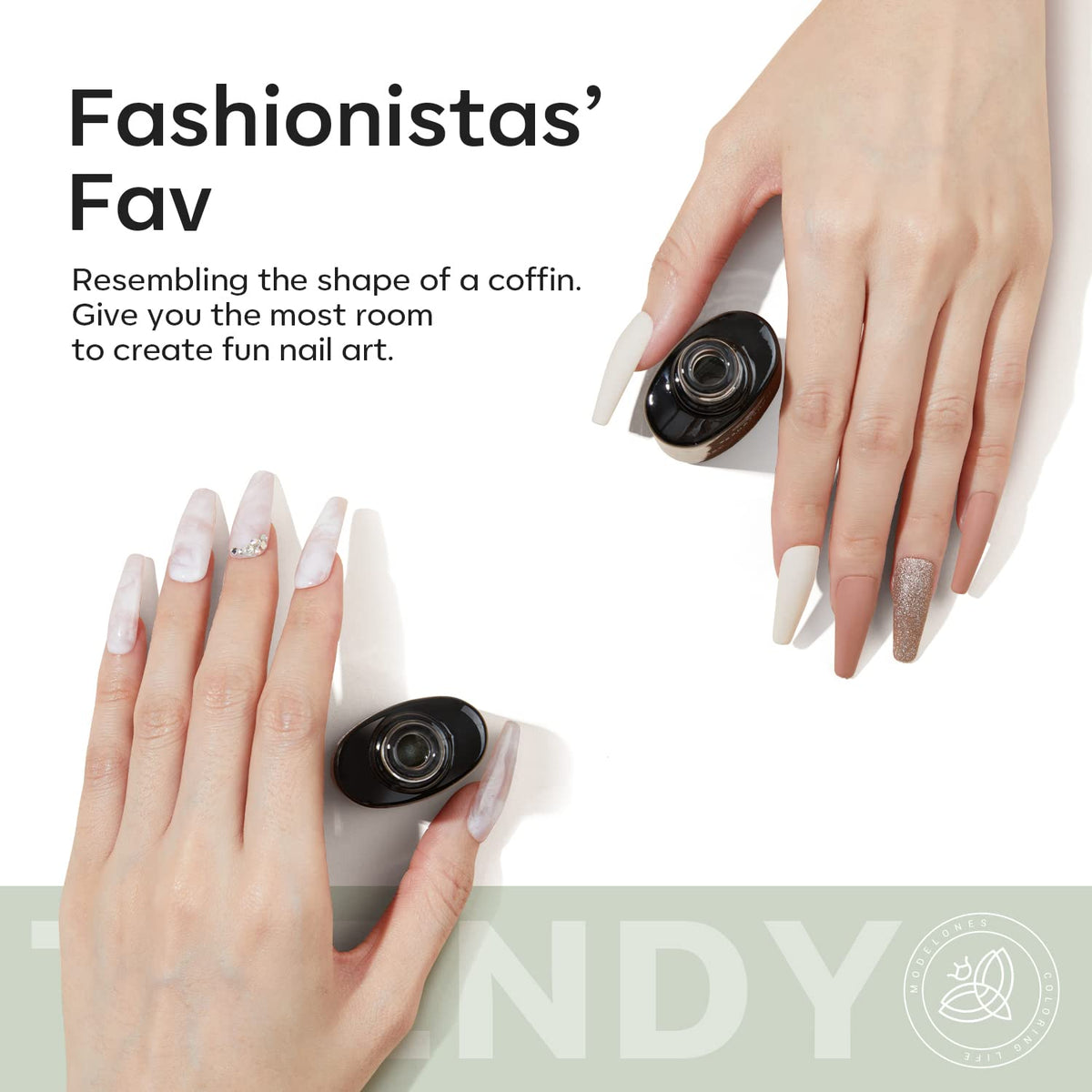 Modelones Long Coffin Nail Tips - 500Pcs Fake Nails Gel Clear Soft Acrylic Press on Pre-shape Full