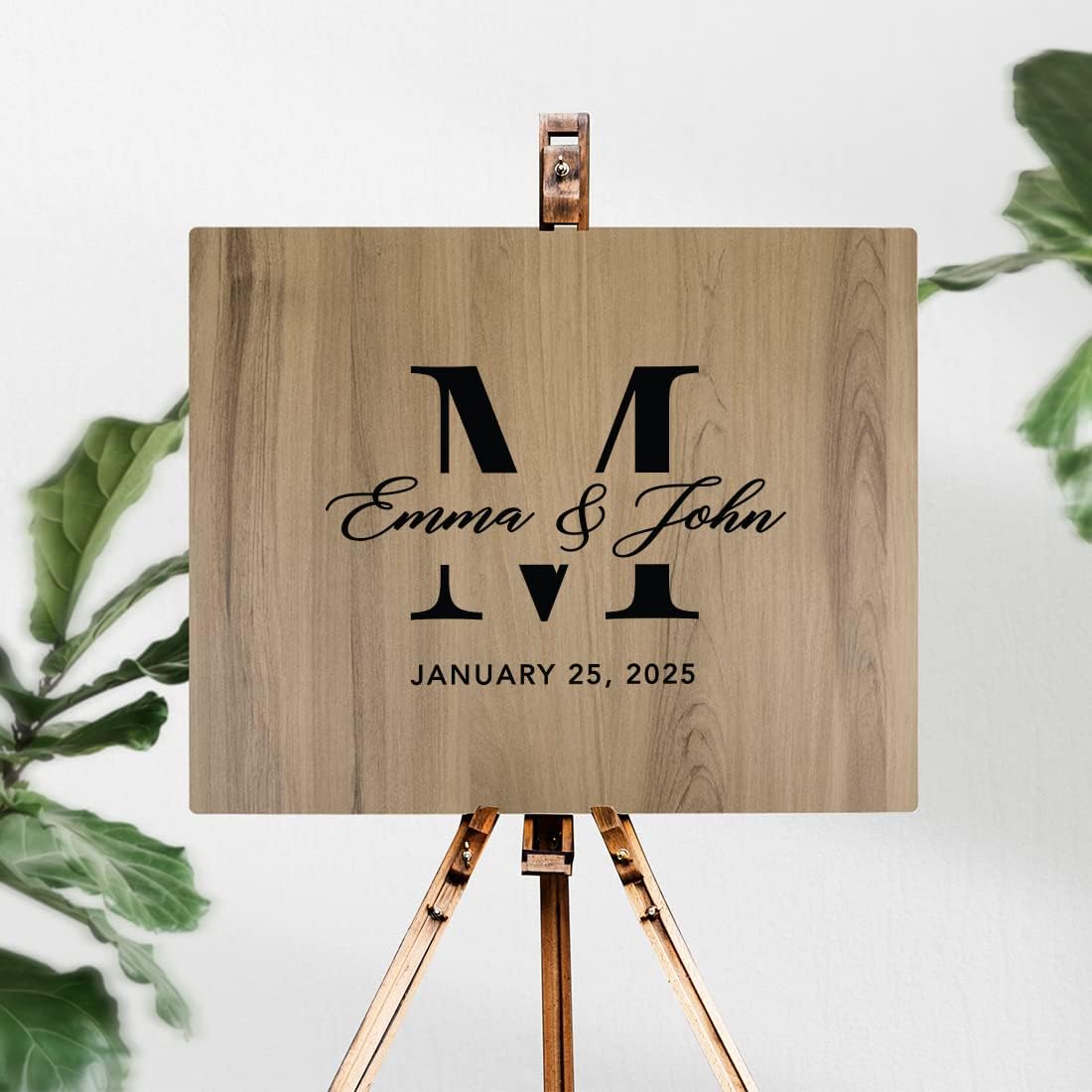 Andaz Press Large Wooden Welcome Sign for Wedding, Rustic Welcome Sign 16" x 20" Custom Monogram