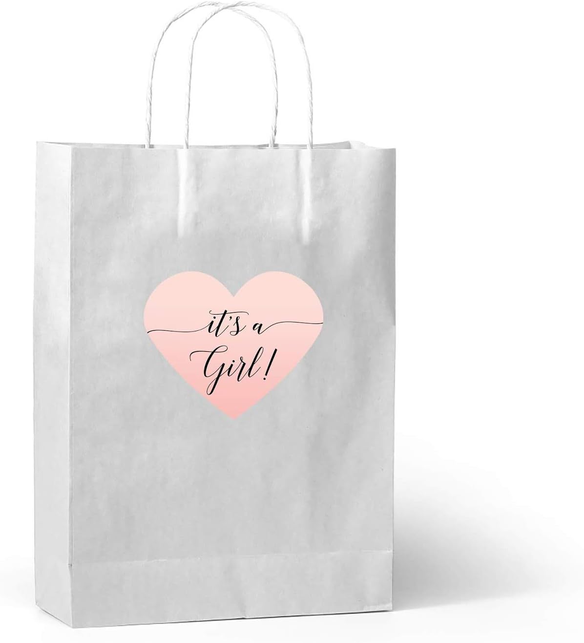 Andaz Press Blush Pink Rose Elegant Party Baby Shower Collection, Heart Label Stickers, It's a