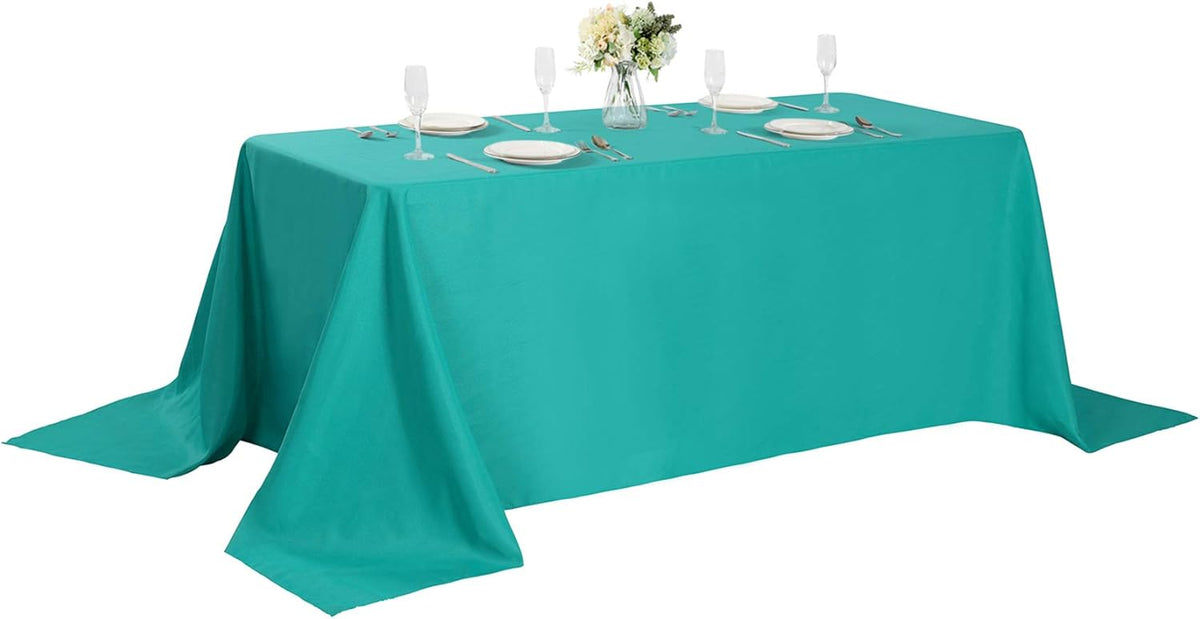 Rectangle Tablecloth 90x132 inch Washable Polyester Fabric Table Cloth for Wedding Party Dining