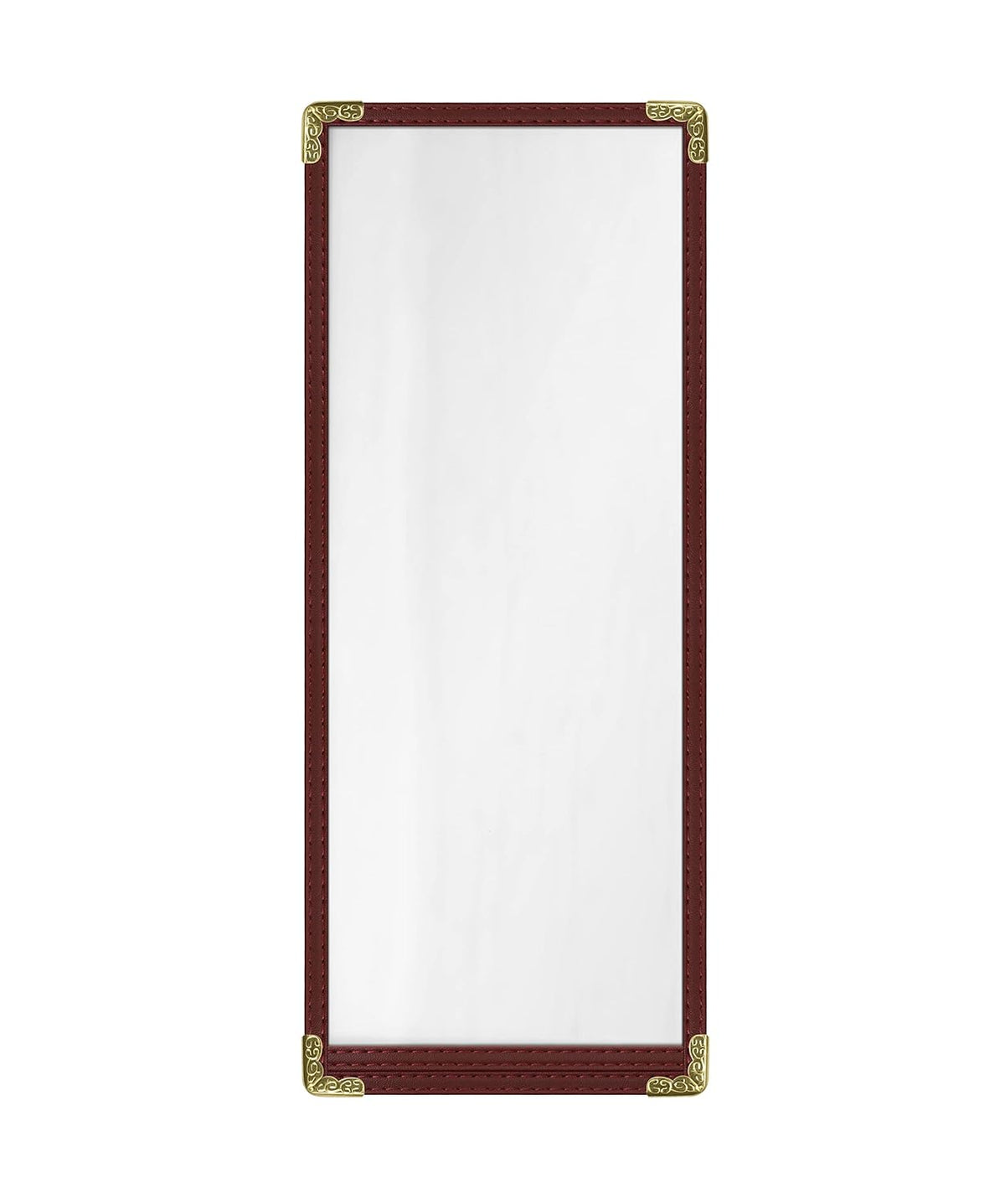 Goodsmart Restaurant Menu Covers - 25 Pack Burgundy 1-Page/2-View 4.25" x 11", Top-Loading Vinyl
