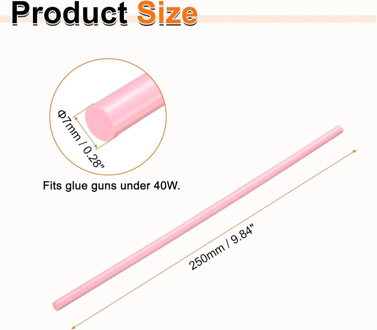 HARFINGTON 10pcs Hot Glue Sticks 0.28" Dia x 9.84" Long EVA Mini Hot Melt Adhesive Glue Stick for