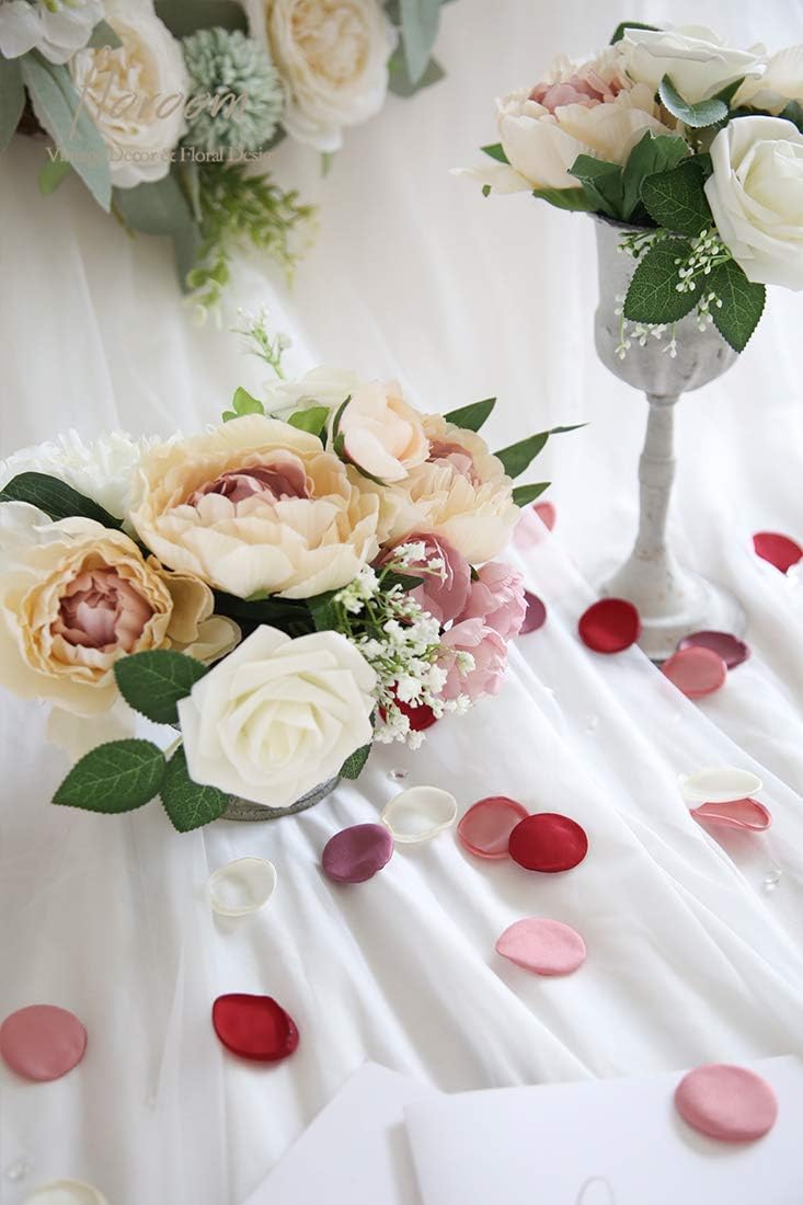 Floroom 300pcs Rose Petals Elegant Maroon Faux Silk Flower Petals for Wedding Flower Girl Basket