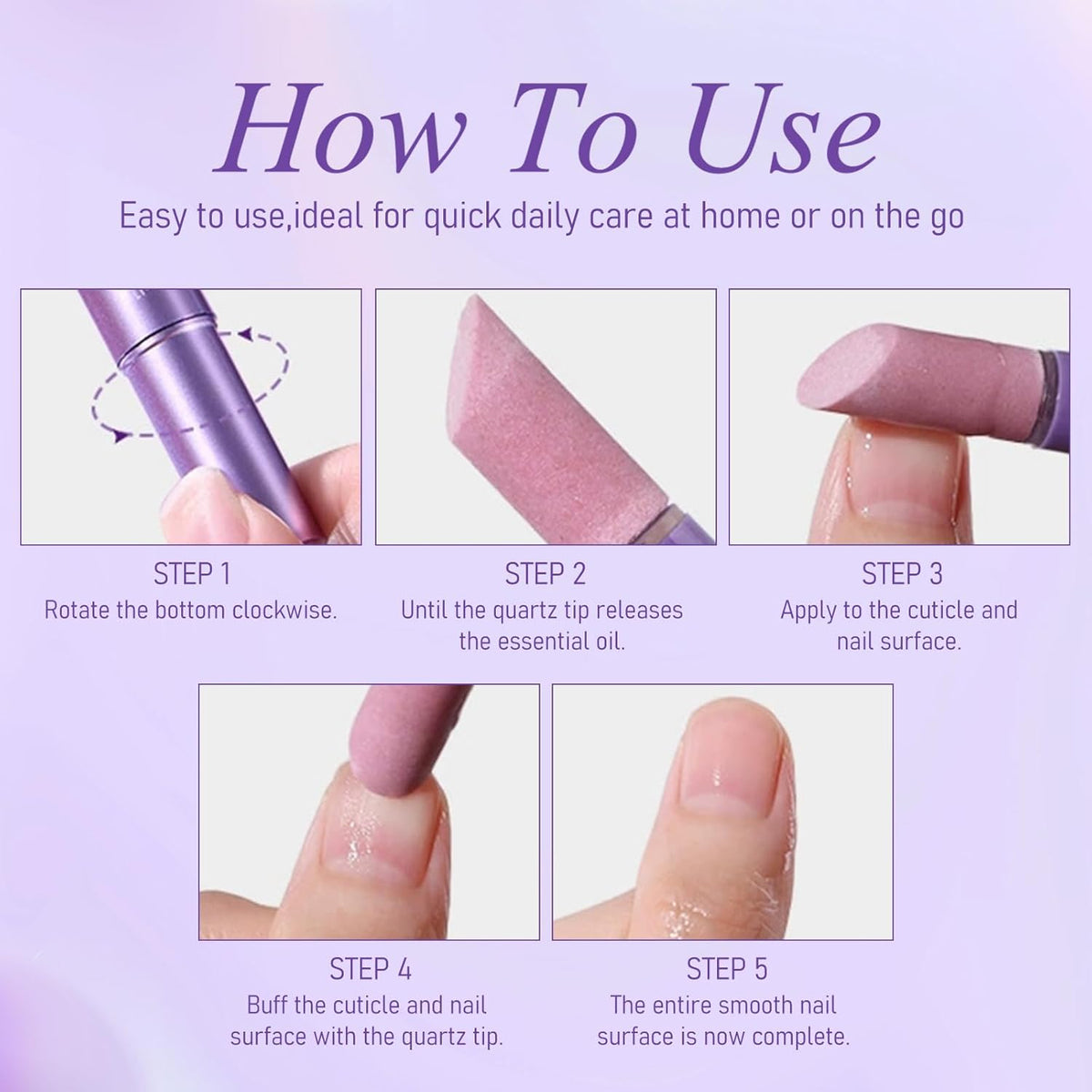 3-in-1 Cuticle Oil Pen, Cuticle Pusher Pen with Ceramic Tip, Upgraded Rotary Oil Discharge Portable