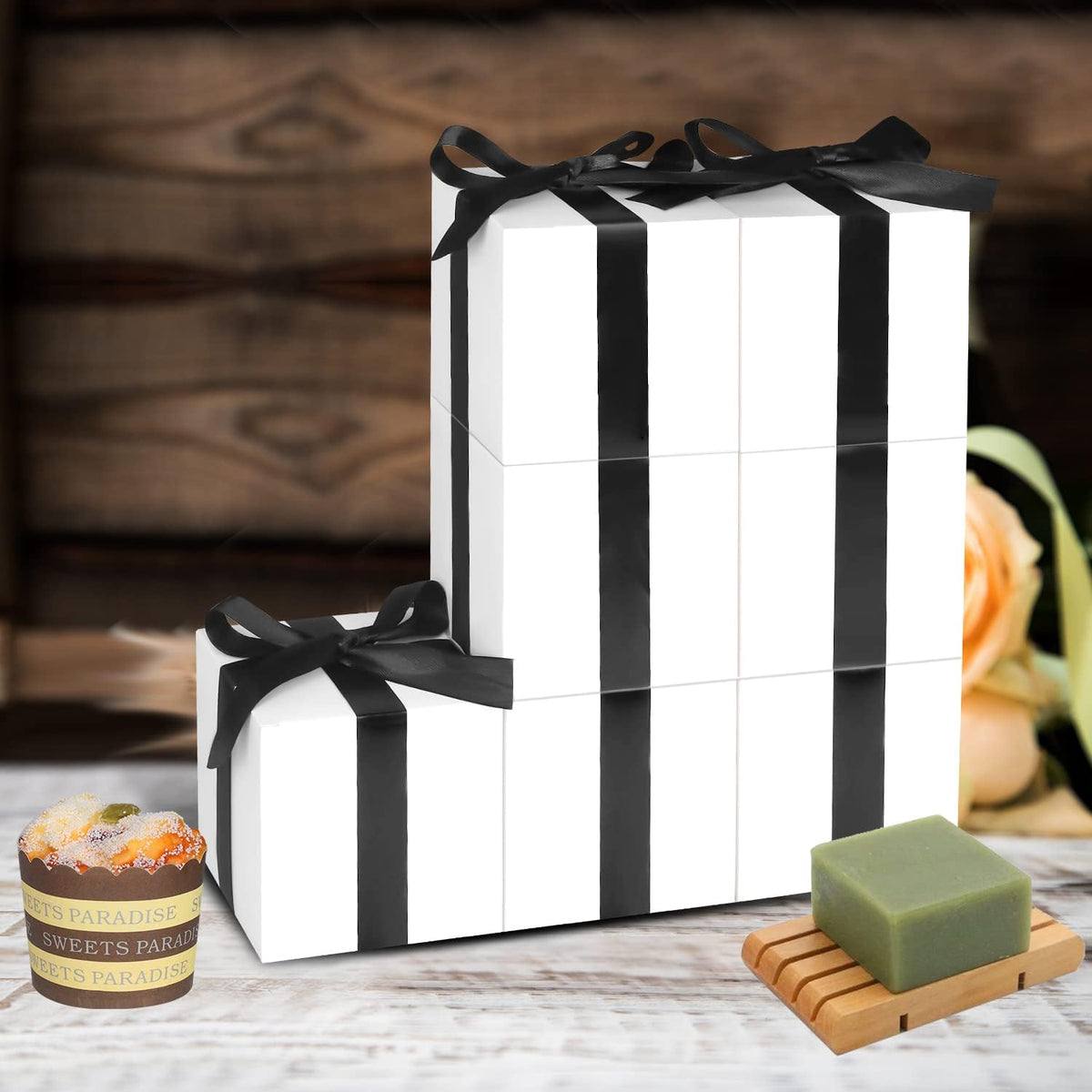White Gift Boxes 5x5x5, 30 Pack Paper Gift Boxes with Lids for Gift, Bridesmaid Proposal Box