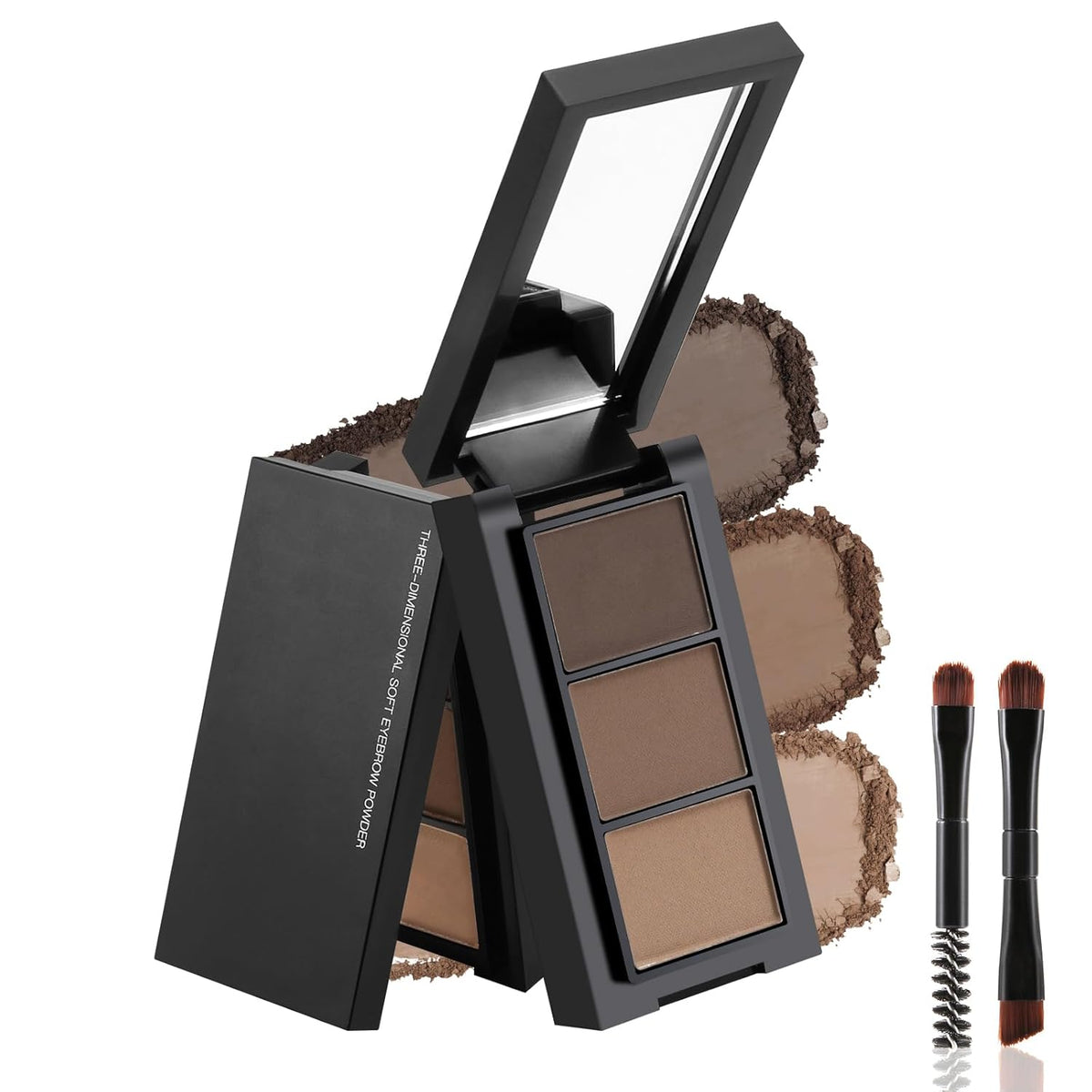 3 Colors Eyebrow Makeup Kit, Professional Brow Contour Palette, Waterproof Long-lasting Eyebrow