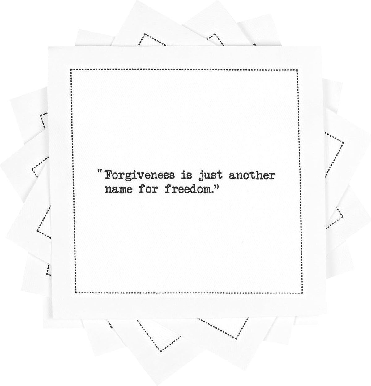 Five Star Napkins Moving Forward Quotes, White Cotton Cocktail Napkins, Beverage Napkins, Bar