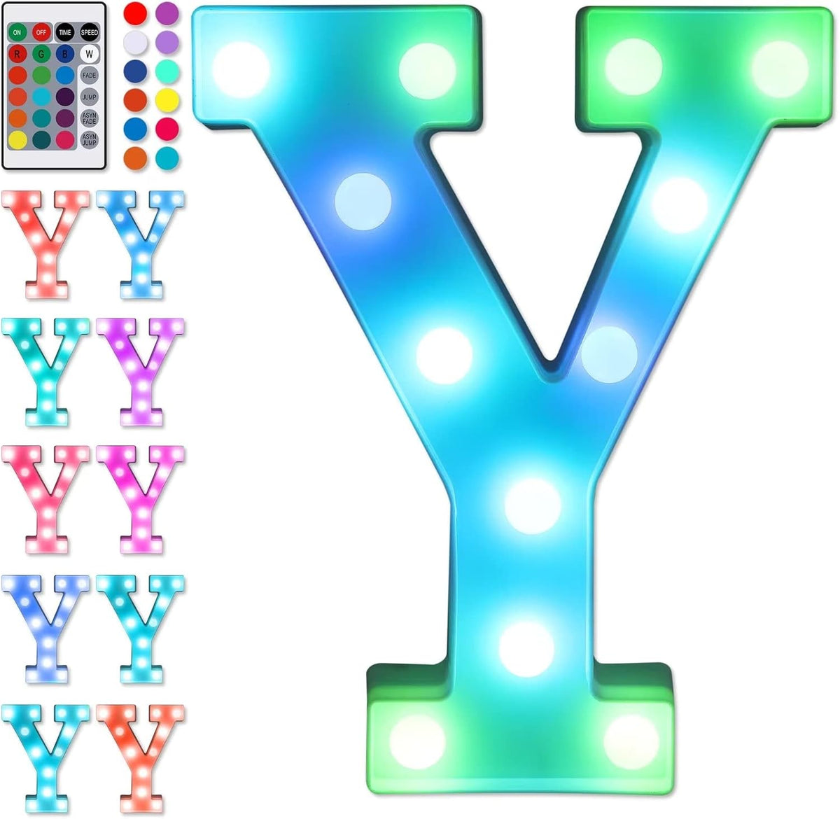 Foaky Colorful LED Letter Lights with Remote,Marquee Light Up Letters Sign for Night Light