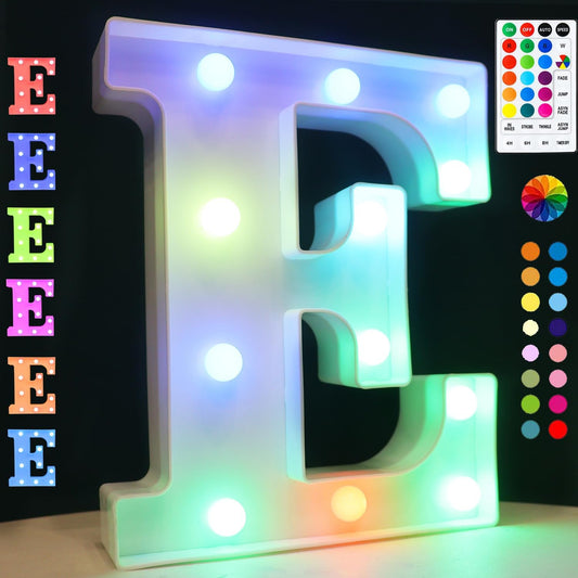 Light Up Colorful LED Marquee Letter lights, 18 Colors Changing Alphabet Letters Sign with Remote