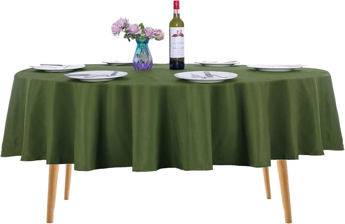 Ascoza 2pack 90 Inch Willow Round Tablecloth in Washable Polyester Fabric for