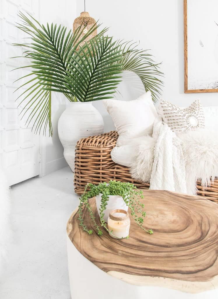 Large Artificial Palm Leaves Palm Fronds Tropical Leaves Areca Palm Branches Palm Leaves with Stem