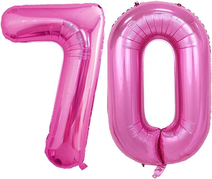 GOER Number 70 Balloons for 70th Birthday Party Decorations,42 Inch Jumbo Foil Helium Balloons for
