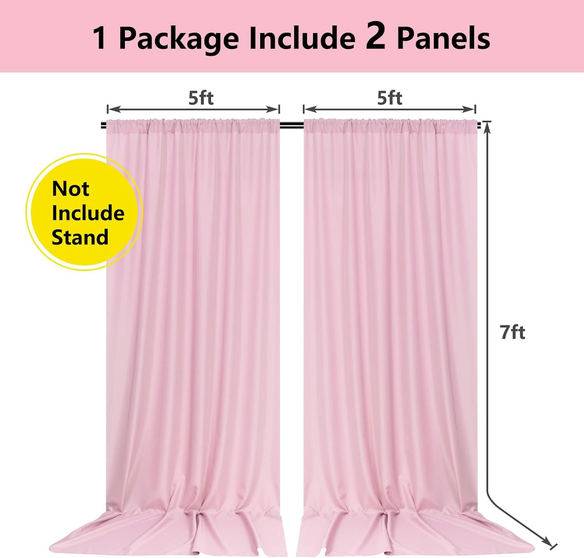 Pink Backdrop Curtain for Parties Rod Pocket Pink Curtains Photography Backdrop Drapes Privacy