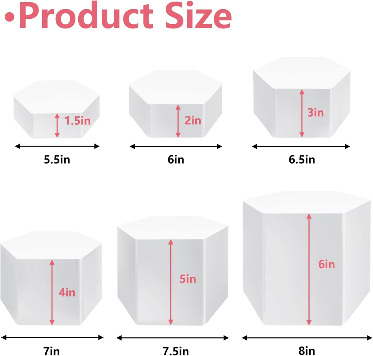 6 Pcs Buffet Risers, Dessert Stands Acrylic, Food Risers for Buffet, Jewelry Showcase, Riser