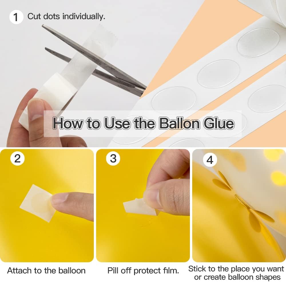 Balloon Arch Kit 49.2ft Balloon Tape & 300pcs Balloon Glue Point For Balloon Decorating Strip Kit