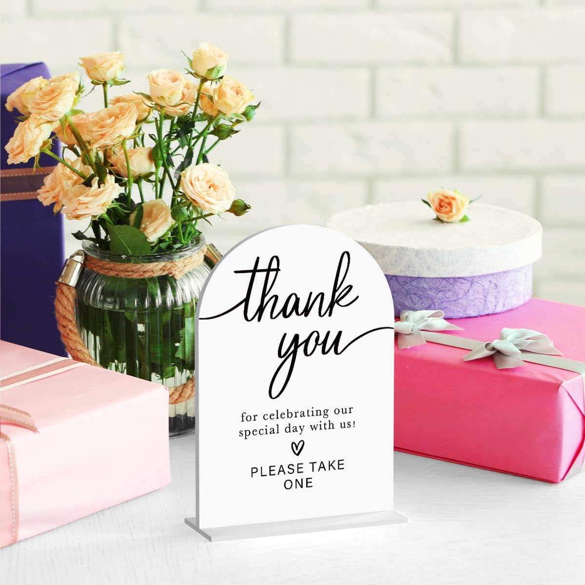 Acrylic Wedding Sign Thank You Sign for Wedding Wedding Signs for Ceremony Modern Calligraphy Arch