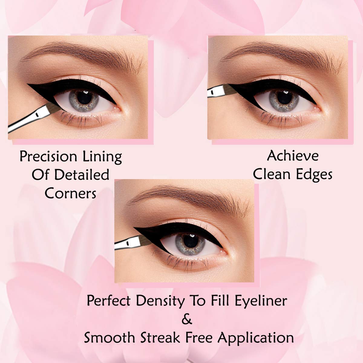 Angled Eyeliner Brush Slanted - Small Thin Winged Liner For Clean Lines To Apply Smooth Liquid Gel
