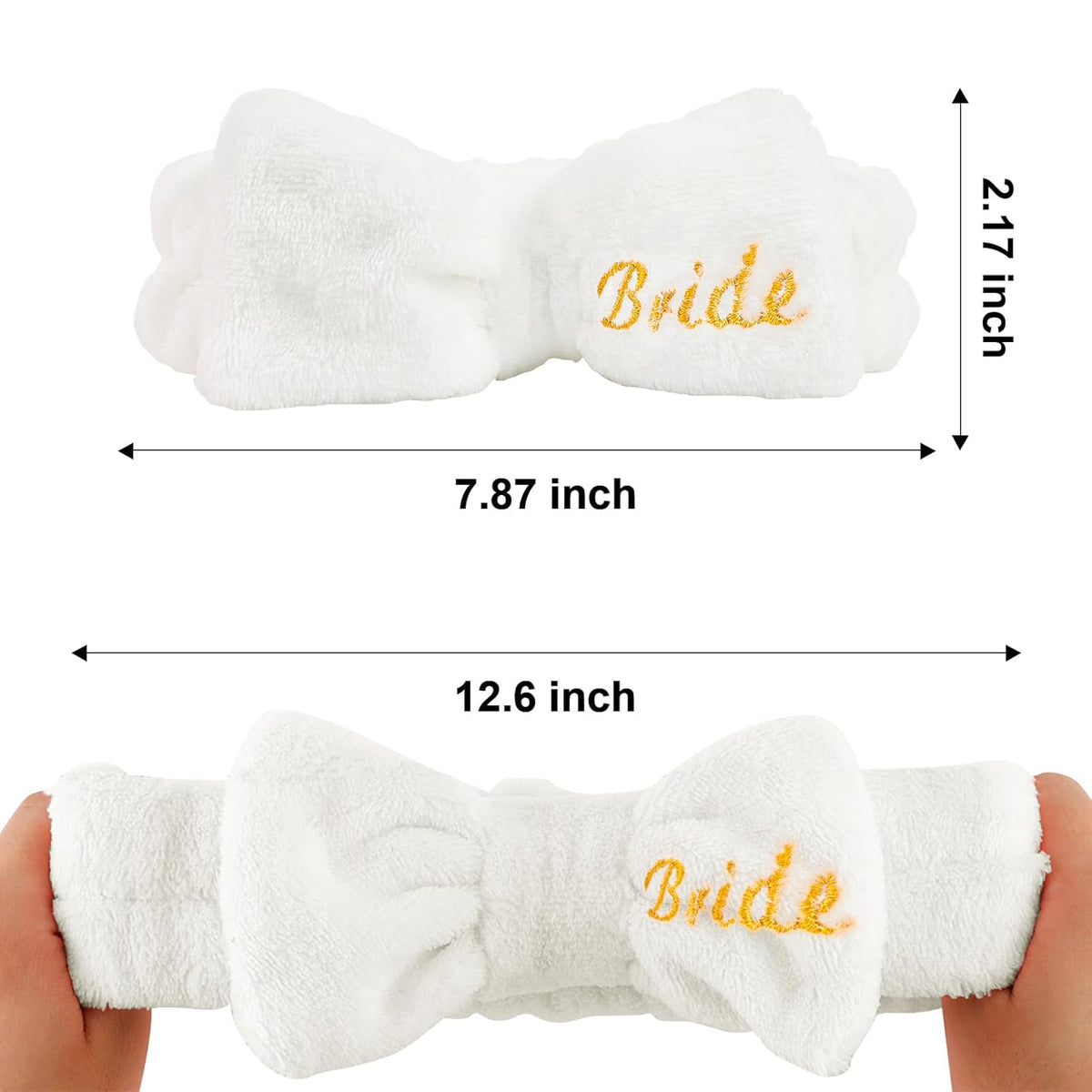 Semato Bachelorette Party Favor Set - Bride & Bridesmaid Spa Headbands (1 Bride + 7 Red)