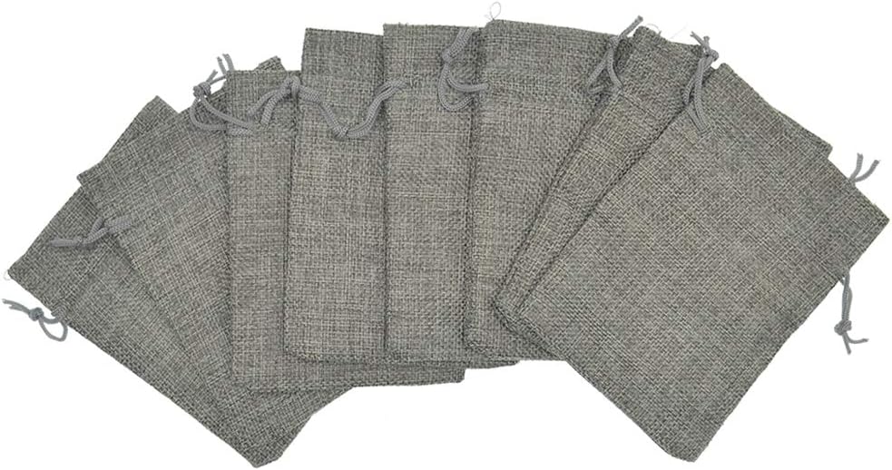 20pcs Burlap Bags 5x7 Inch, Linen Drawstring Gift Bags, Wedding Party Christmas Favor Bags Jewelry