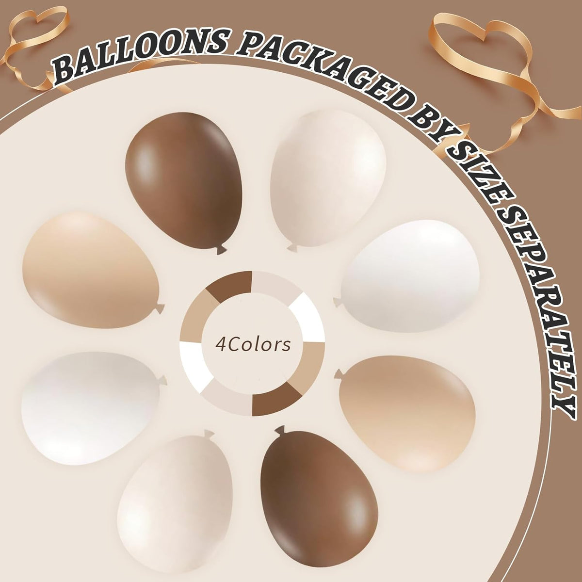 412Pcs Netural Balloon Garland Arch Kit, 5 10 12 18inch Brown Balloon Garland Arch Kit for Birthday