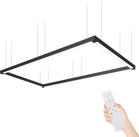 8FT x 4FT LED Linear Light Rectangular Set with Remote Control, 50W Seamless Connection, 3000K to