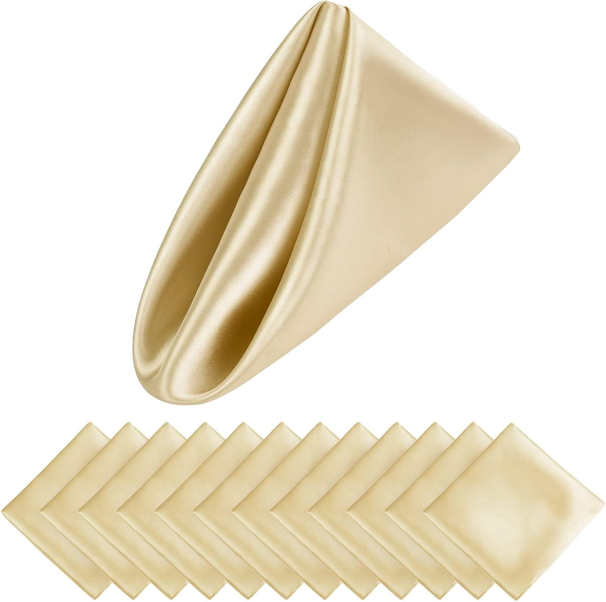 Aneco 12 Pieces Satin Napkin Square 20 x 20 Inches Dinner Napkins Weddings Party Napkin Soft Table