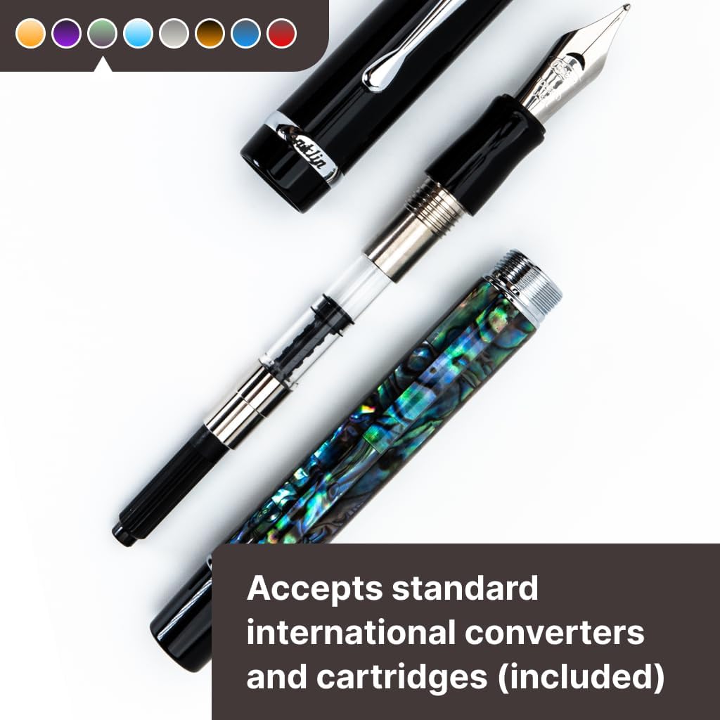 Conklin Duragraph Fountain Pen Abalone Nights - Medium Nib, Elegant Writing Instrument with
